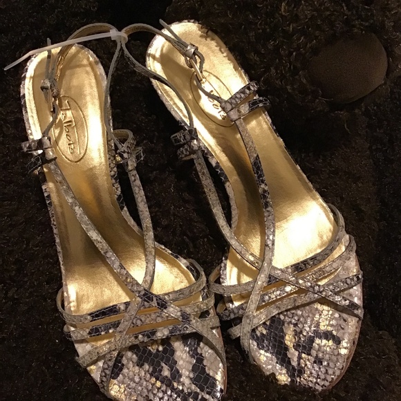 Talbots Shoes - TALBOTS, new condition, snake skin, ankle strap, sandals, see pictures, sz.8 1/2